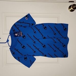 Champion Royal Blue Logo Print T-Shirt Size M NWT